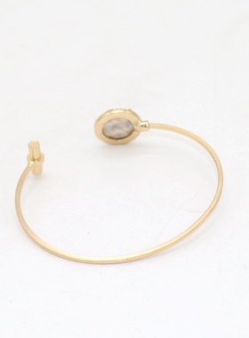 原创设计风饰品豹纹绒面镶嵌手镯