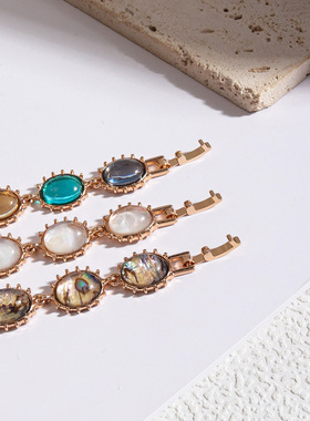 原创设计开发 欧美风饰品 金属时尚椭圆短款气质简约颈链项链女