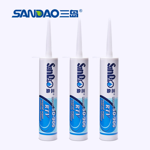 三岛SD906耐高温硅橡胶rtv胶水软性电子固定黑白色透明绝缘300ml - 图0