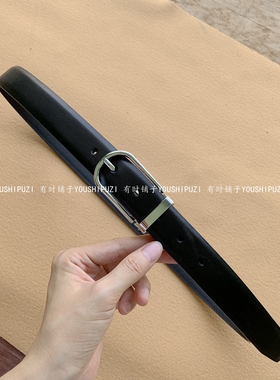 考集男牛皮商务黑扣皮带