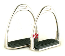 Galvanic horse stirrup 125mm with rubber anti-slip mat