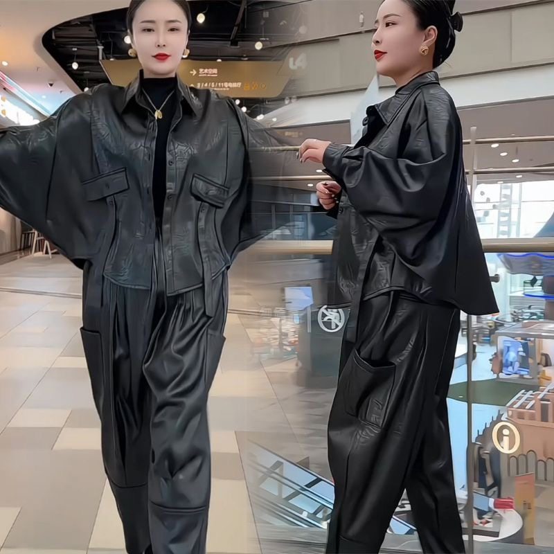 高端休闲套装女加绒秋冬新款时尚妈妈装气质翻领开衫哈伦裤套装女,淘宝优惠券,粉丝福利购,淘宝优惠卷