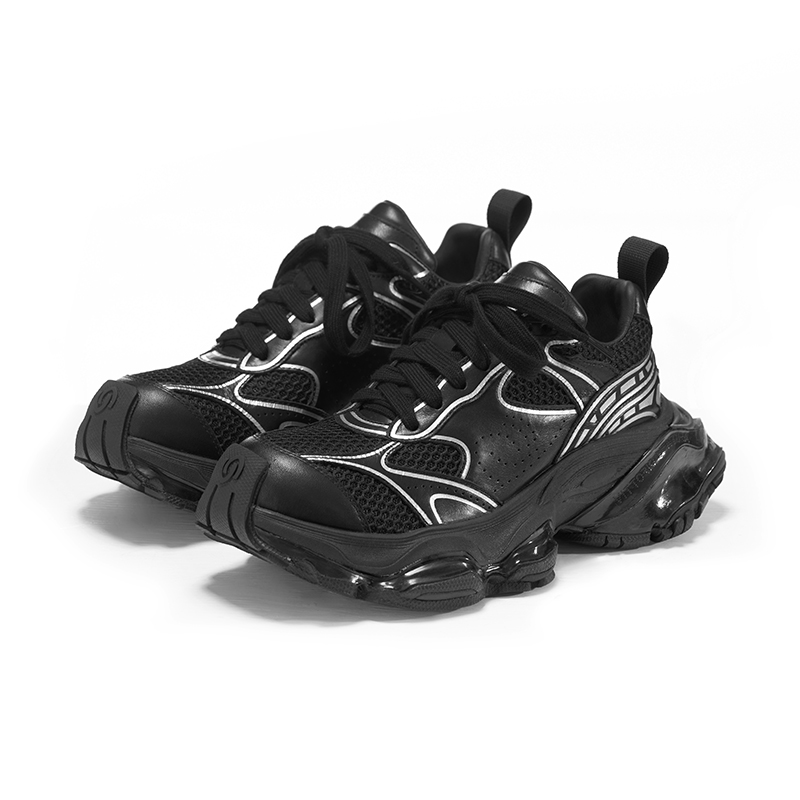 【杨紫同款】VITTORIO VENTURA薇薇燃 牛皮网面厚底复古老爹鞋 - 图1