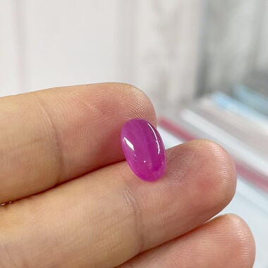 好货高货天然无烧无注胶红宝石裸石戒面玫红紫色晶体干净无裂正品