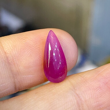 天然红宝石水滴戒面镶嵌戒指吊坠无烧无填充无注胶专柜正品爱礼物