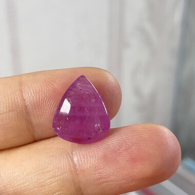 天然无烧无胶红宝石戒面水滴形滴水聚财好寓意镶嵌戒指吊坠6.92ct