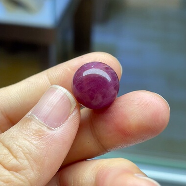 天然无烧红宝石圆珠多宝手串配珠佛珠弟子珠5行属火性珠径13.8mm