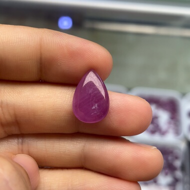 天然无优化红宝石水滴戒面可镶嵌戒指吊坠原矿正品保真中古首饰定