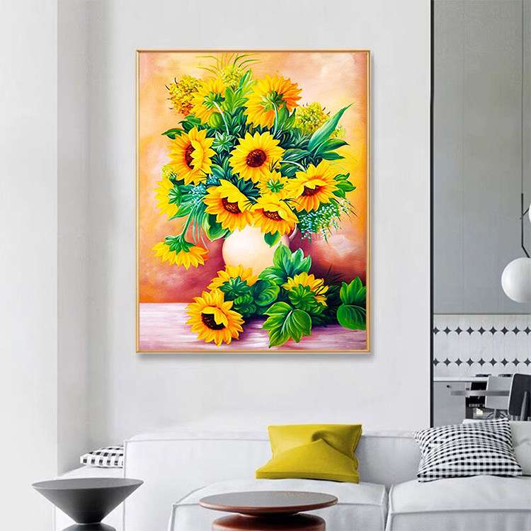 5d钻石画2025新款向日葵花瓶手工贴钻十字绣砖石贴画客厅餐厅满钻,淘宝优惠券,粉丝福利购,淘宝优惠卷