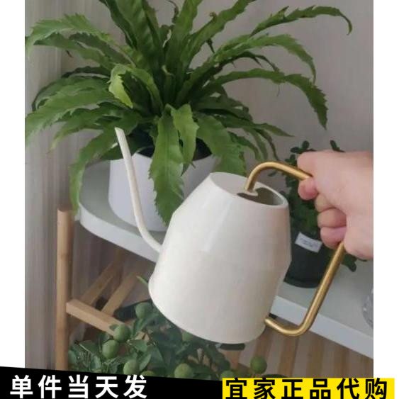 宜家瓦特卡斯洒水壶铁艺金黄色长嘴浇花壶园艺绿植花卉国内代购 - 图0