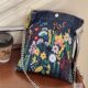 Xifanni denim bag floral embroidery retro chain bag
