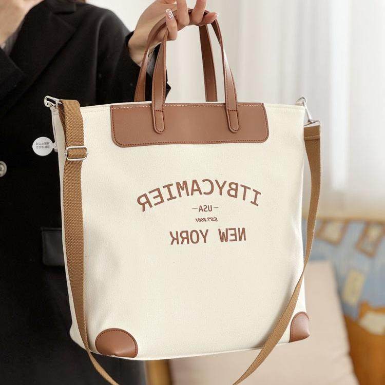 原创自制高档小众拉链加厚帆布通勤托特休闲文艺学生手提斜挎包袋,淘宝优惠券,粉丝福利购,淘宝优惠卷