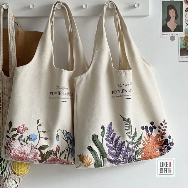 Xifanni Shoulder Bag Flower Large Japanese and Korean Canvas Bag