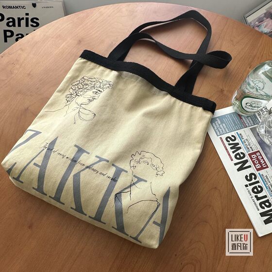 Xifanni shoulder bag illustration European style literary canvas bag