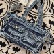 Korean style retro washed denim tote bag