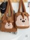 Xifanni one-shoulder cartoon big cute embroidered tote bag