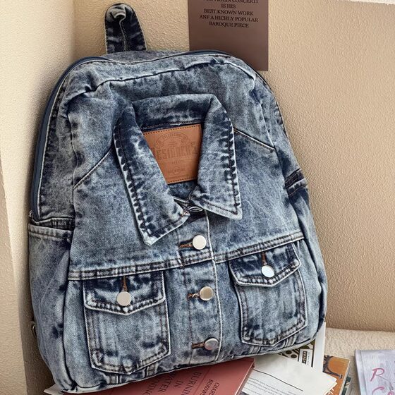 Xifanni retro niche design denim backpack