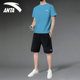 安踏运动服套装男士夏季短袖短裤两件套休闲跑步健身冰丝速干衣服