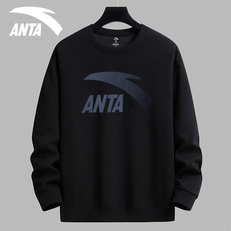 安踏卫衣男冬季加绒保暖衣服2025新款白色休闲服装男士圆领打底衫,淘宝优惠券,粉丝福利购,淘宝优惠卷