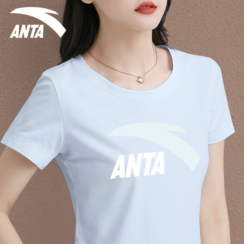 安踏短袖女t恤夏季圆领修身显瘦休闲运动服妈妈女装上衣半袖体恤,淘宝优惠券,粉丝福利购,淘宝优惠卷