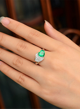 韩版精致超闪锆石爱心戒指小众高级感创意宝石指环女式戒子设计感