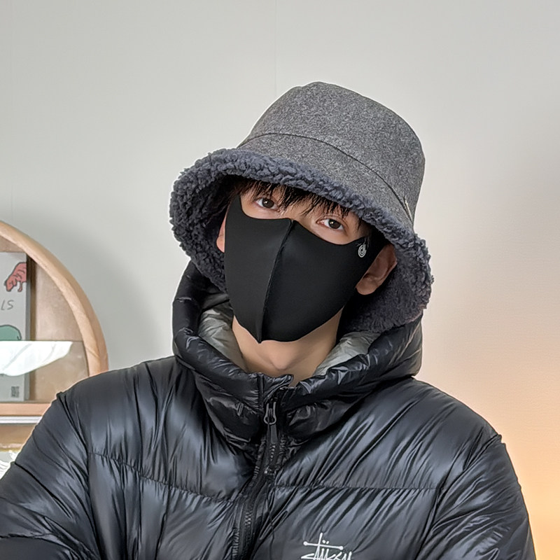 秋冬纯色保暖毛绒绒大檐渔夫帽女护耳系带毛毛盆帽保暖防风棉帽男,淘宝优惠券,粉丝福利购,淘宝优惠卷