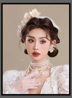 新品化妆室造型装饰画新娘海报彩妆工作壁画婚纱摄影学校教师挂画