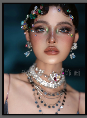 新品新娘化妆生活妆造型装饰画彩妆学校教师宣传画摄影美妆室挂画