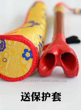 尼泊尔进口纯实木包边鎏金骨笛