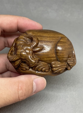随身盘玩扭转乾坤荷叶卧牛工艺品
