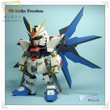 SD高达系列自由高达3d纸模型DIY手工手工纸模纸模摆件玩具 - 图0