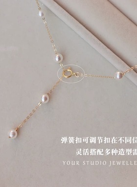 满天星项链合集 小灯泡施家正圆珍珠锁骨链美国14k包金项链气质女