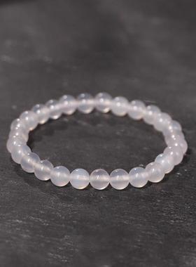 《清心》正品天然冰种白玛瑙手串弹力绳手链国风文艺简约荔枝冻女