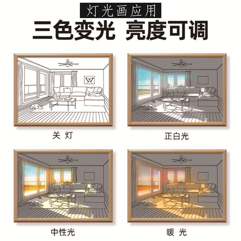 5v灯带三色变光灯带灯光画阳光画自粘led软灯条USB双色装饰灯相框,淘宝优惠券,粉丝福利购,淘宝优惠卷