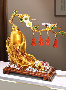 五福临门电视柜葫芦摆件新中式