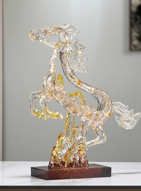 现代轻奢马到成功摆件