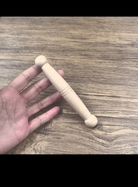 手持式木质单头砭石拔筋足底按摩器经络疏通穴位按摩棒工具