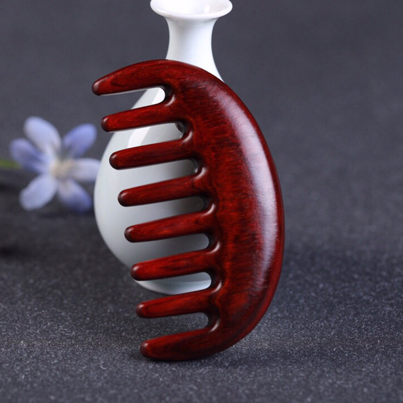 紫檀木梳古风雕刻手工打磨宽齿按摩梳个人护理直发檀木梳,淘宝优惠券,粉丝福利购,淘宝优惠卷