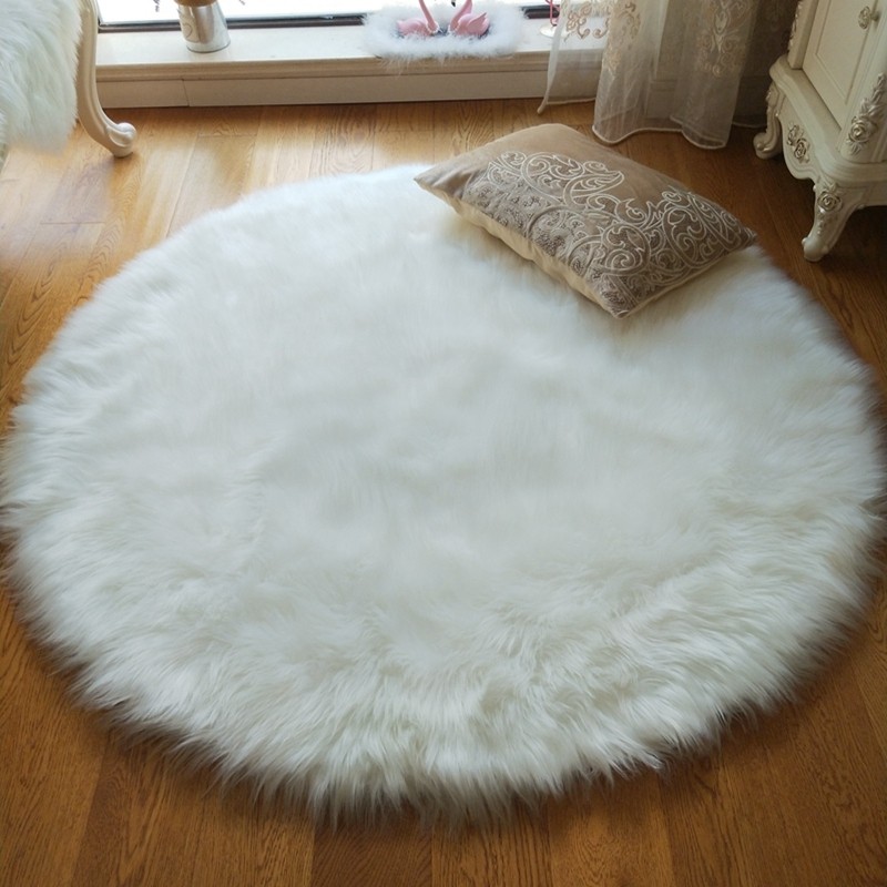 仿羊毛纯色长毛圆形地毯欧式客厅地毯茶几长毛绒卧室床边毯飘窗毯,淘宝优惠券,粉丝福利购,淘宝优惠卷