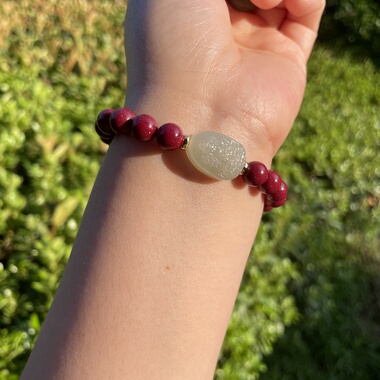 保真正品原矿紫金砂朱砂和田玉本命佛手串普贤大势至牛马猴守护神