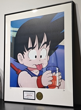 装饰挂画手稿龙珠小悟空喝酒