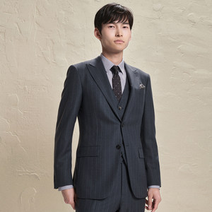 【100%羊毛】报喜鸟秋冬新款男士订婚正装西服外套西裤子马甲西装
