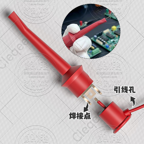 高质量紫铜镀真金尼龙快速测试夹镀金测试钩焊线式测试勾五色可选 - 图1