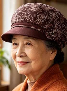 中老年妈妈秋冬防风保暖贝雷帽