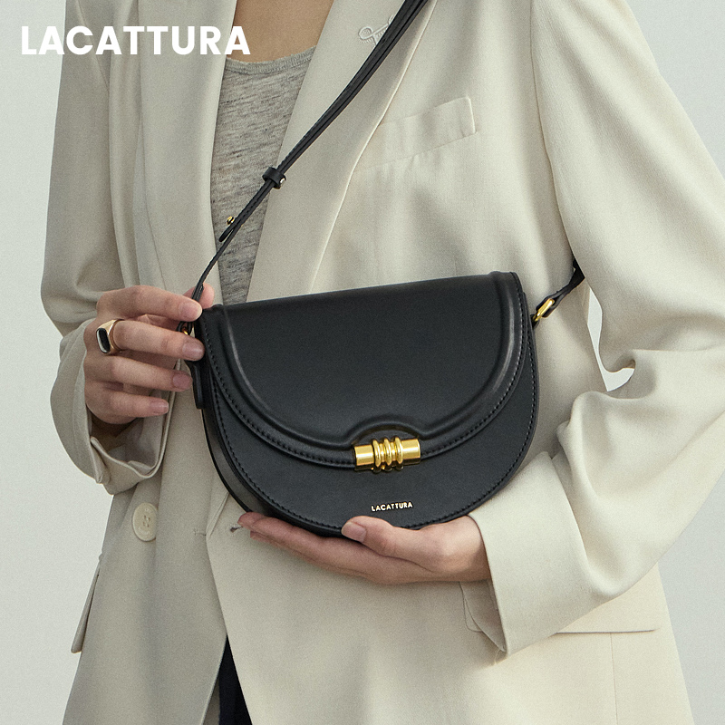 牛皮马鞍包包女2025秋冬新款小众质感单肩包时尚百搭腋下包斜挎包 - 图0
