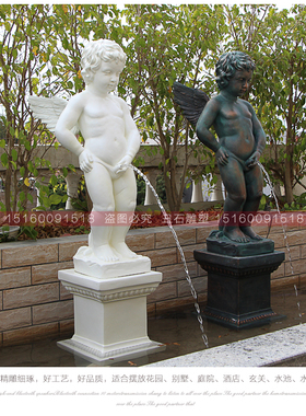 欧式别墅家居仿铜可爱撒尿室内外