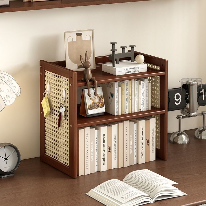Medieval style desktop multi-layer perforated board storage bookshelf