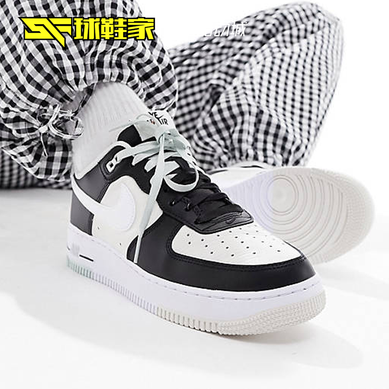 球鞋家 Nike Air Force 1 AF1低帮白黑拼接男子板鞋 DV0788-001 - 图0