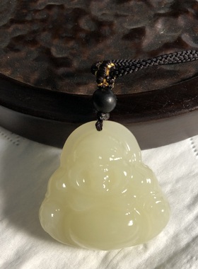 天然玉石佛公项链吊坠