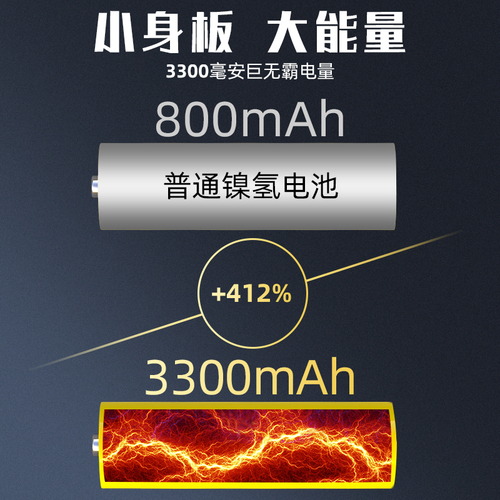 德力普5号充电电池KTV话筒相机玩具3300五号大容量AAA可充电器7号